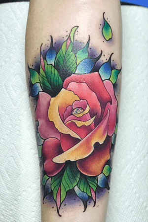 Freehand rose on the forearm 