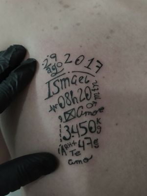 Tatuaje de huella de pie realizada con Lettering 