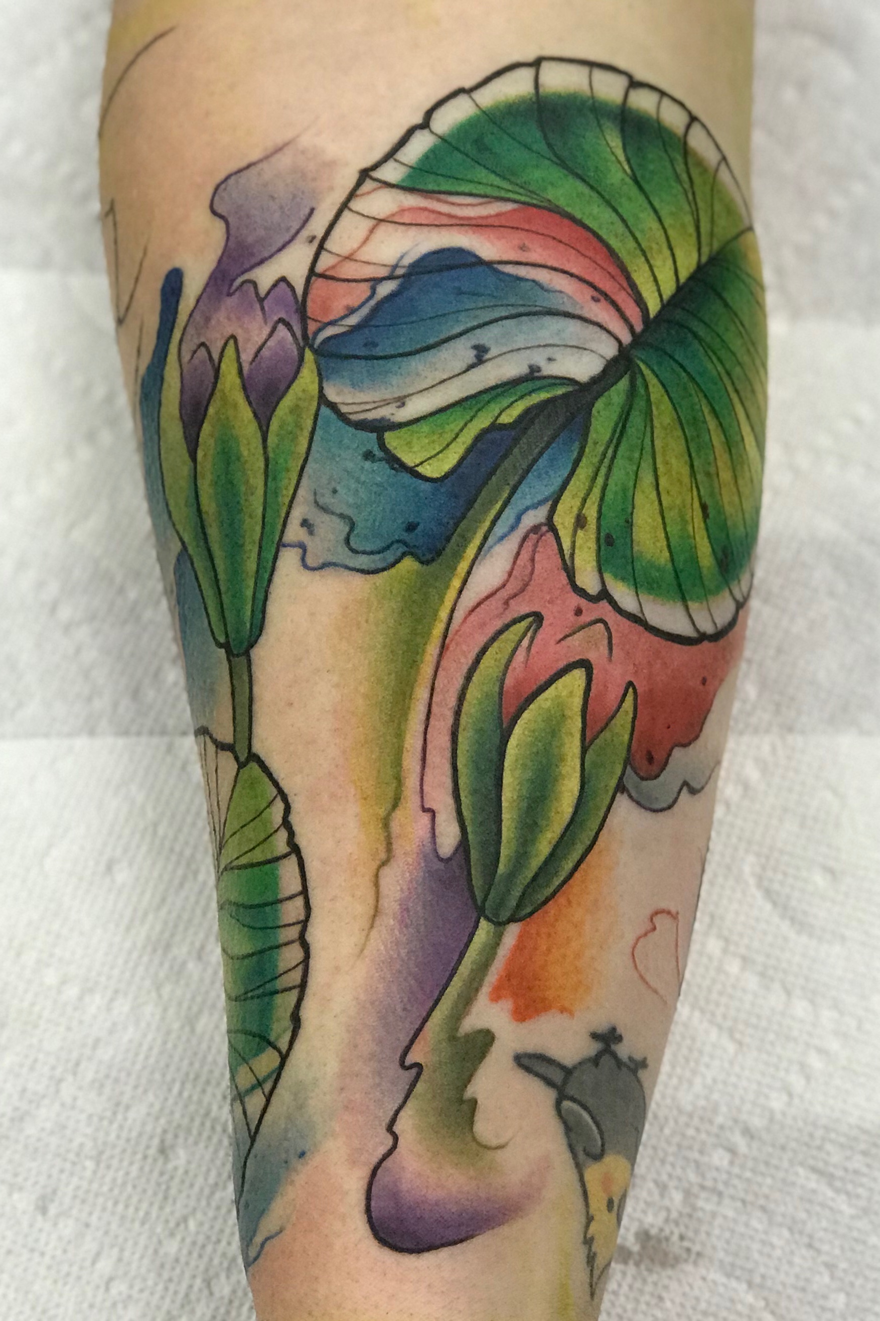 Tattoo Uploaded By Chance Quinn Watercolor Lily Pad Tattoodo