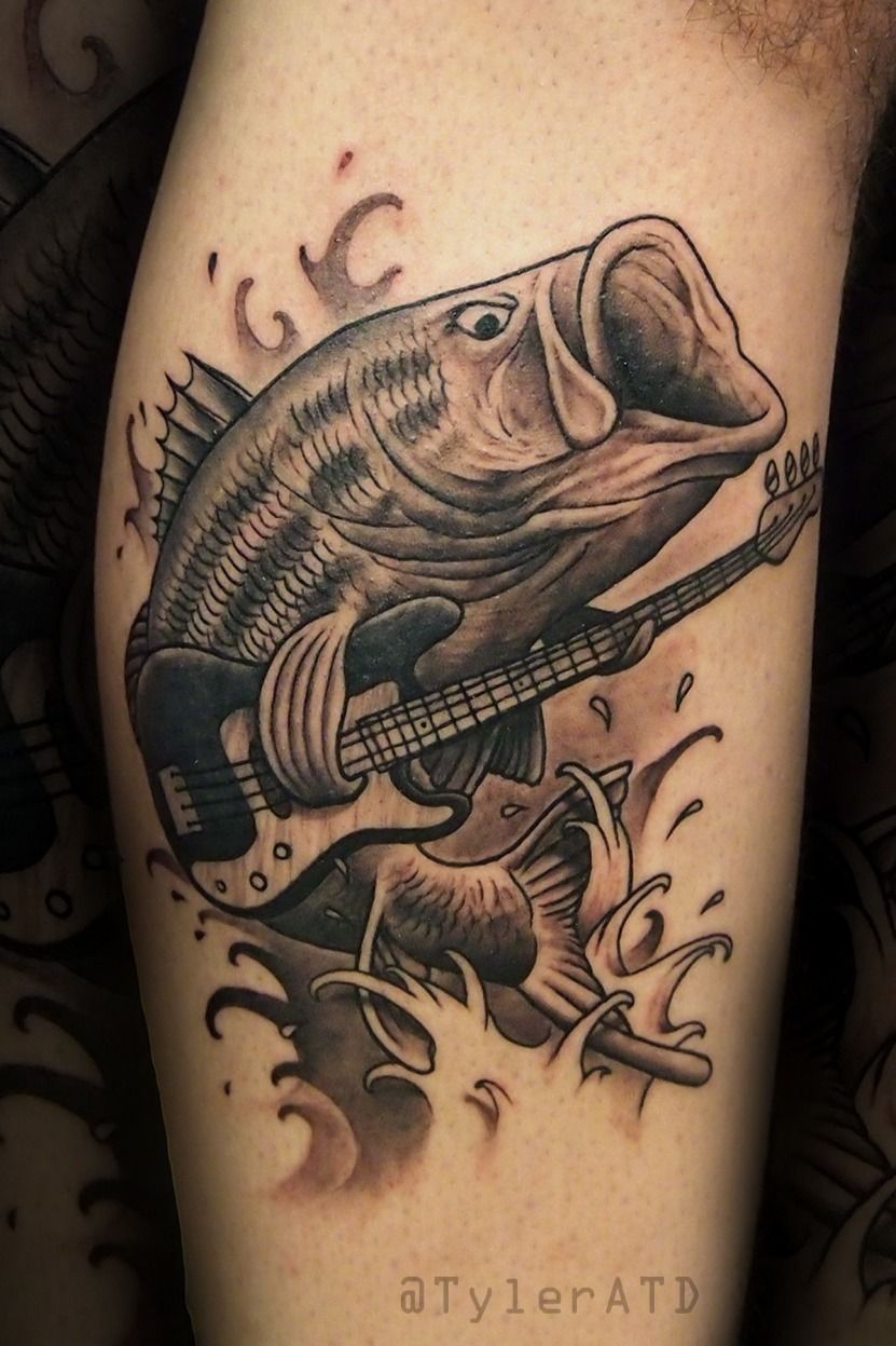 75 Bass Tattoo Designs For Men  SeaFairing Ink Ideas  Tattoo designs  men Bass fishing tattoo Tattoos