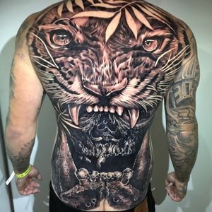 Collaboration backpiece by Joe Metrix and Shannon Khan. Done over 2 days at Rites of Passage Festival, Melbourne