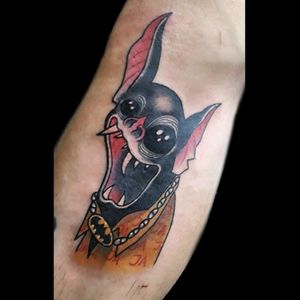 Otro de hoy para mi amigo personal , #tattoo #inked #ink #murcielago #bat #batman #jajajaja #bat #man #neotraditionaltattoo #newschool #luchotattoo #luchotattooer #renzito #pergamino 