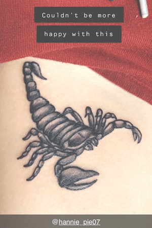 November 2019- this scorpion tattoo on my right upper thigh is my third tattoo by Han Johnson at Total INKstruction in Sterling, Colorado. Her Snapchat is in the picture if you’d like to talk to her about getting a piece done by her! 