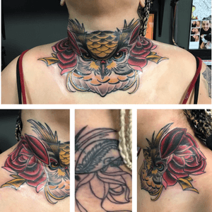 Owl & roses (cover-up)