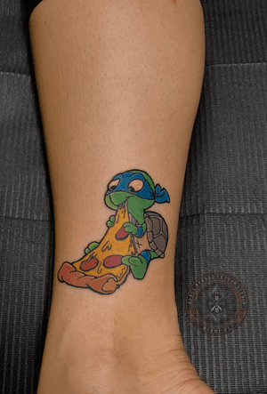 Freshly done pizza turtle 