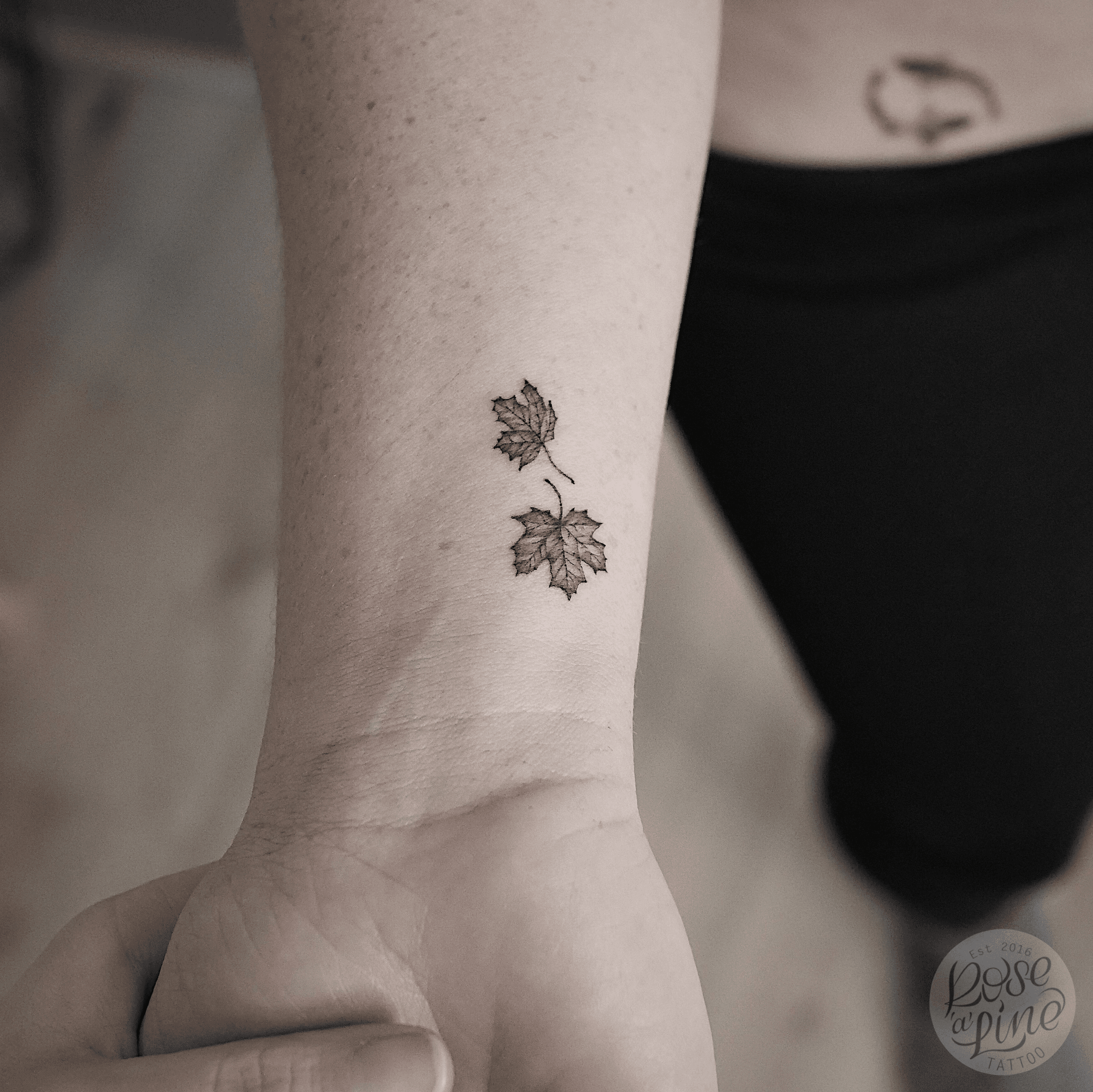 Minimalist Maple Leaf Tattoo Idea  BlackInk