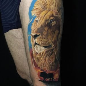 The lion king🦁#realistictattoo #colorrealistic #tattoo #liontattoo #lionking