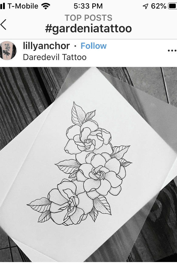 Gardenia tattoo  Gardenia tattoo Tattoos Realistic flower tattoo