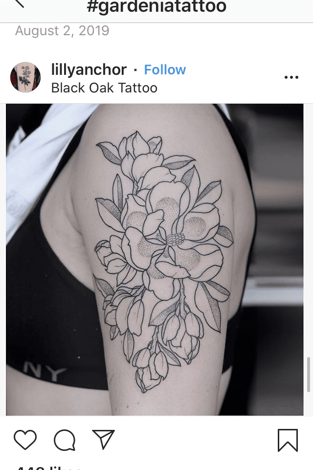 Realistic Gardenia Tattoo