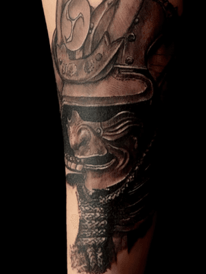 A samurai warrior head by Justin Fleetwood