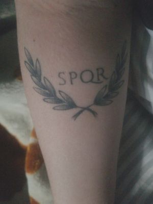 My first and only tatt, reping the Roman Empire! (Senātus Populusque Romānus)