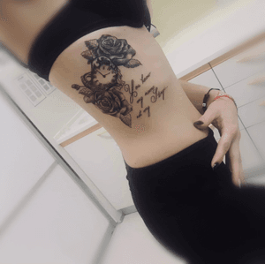 Tattoo #clock #ribtattoo #blackandgrey #womantattoo #inkedgirl #tattooartist #Nenad#Tattoodo 