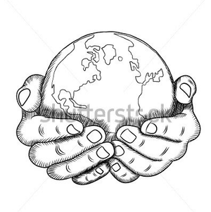 Idea for hands holding the world