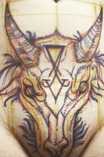 Freehand drawing Satanic goat 