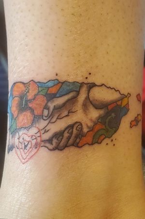 Ankle tattoo done by me for the fundraiser for Puerto rico