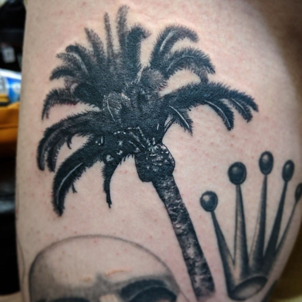 Palmetto tree tattoo in garnet and black of course  Sister tattoos  Tattoos Ink tattoo