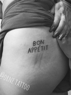 Bon appetit tattoo lettering funny tattoos