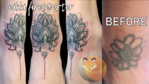 Coverups are always a blast, especially when you're pounding over heaps of scar tissue. It was not as fun for her as it was for me. 😆Got any old ink that you've outgrown? You know who to call 👀nikkifirestarter.com...#coverup #coveruptattoo #mandala #mandalatattoo #grayscaletattoo #blackandgray #grayscale #linework #dotwork #unalome #unalometattoo #lotus #lotusflower #lotusmandala #lotustattoo #tattoo #bodyart #bodymod #ink #art #nonbinaryartist #nonbinarytattooist #mnartist #mntattoo #visualart #tattooart #tattoodesign