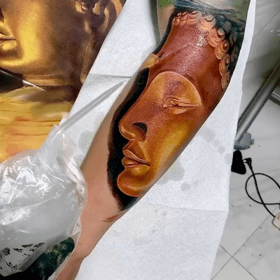 Buddha done in 1 session #intenzepride #tattoounity #miamitattoos #instapic #instatattoo #tattooedgirls #tattooartist # tattoogirl #realistictattoo #tattooideas #artwork #fullcolortattoo #colortattoo #miamitattoos #305tattoos #floridatattoos #coralsprings #coralspringstattoo #budhatattoo