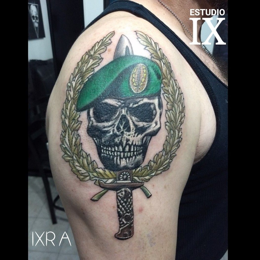 green beret skull tattoo