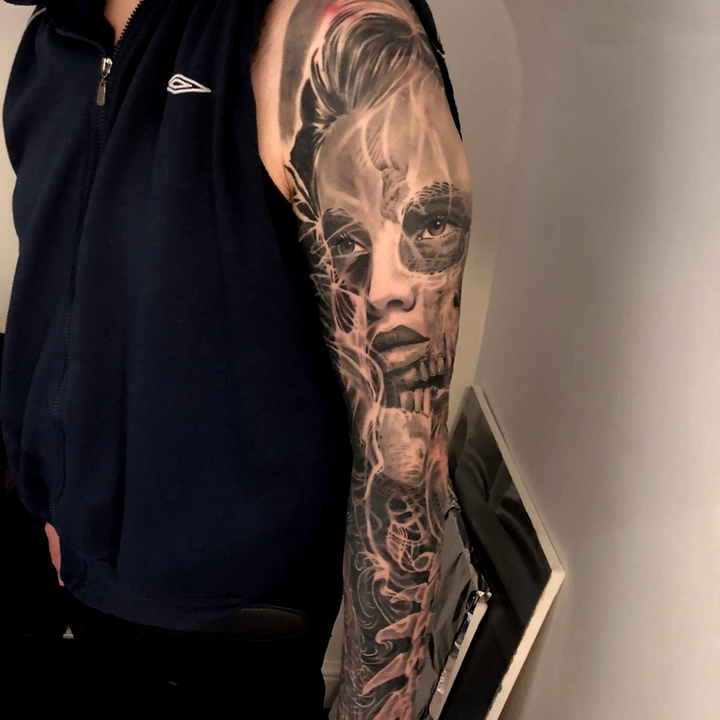 Tattoo uploaded by Alo Loco Tattoo • Portrait of Odin, Viking God of War in  black and grey realism, London, UK