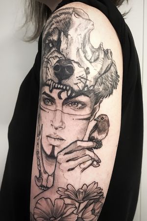 First part of a full sleeve on life and death theme