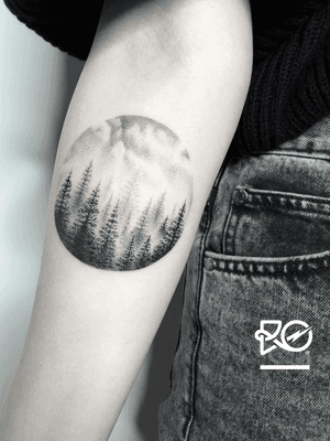 By RO. Robert Pavez • Sometimes a tiny landscape with 🖤 • Done in @blacktatuering • 🇸🇪 2020 • Bookings open: robert@roblackworks.com - - - #dotwork #dot #fineart #blackwork #ro #roblackworks