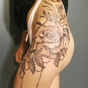 Realistic rose tattoo