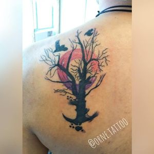 Tree acuarela birds tattoo