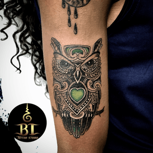 Done owl tattoo by Tanadol(www.bt-tattoo.com) #bttattoo #bttattoothailand #thaitattoo #bangkoktattoo #bangkoktattooshop #bangkoktattoostudio #tattoobangkok #thailandtattoo #thailandtattooshop #thailand #bangkok #tattoo 