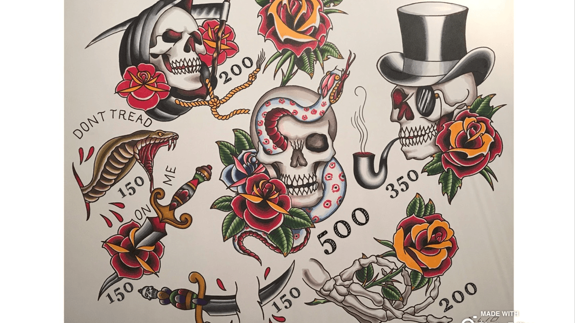 Traditional Grim Reaper Tattoo Flash Painting by Sara Eve TattooNOW