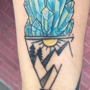 Added the crystals and touched up her old tattoo below
