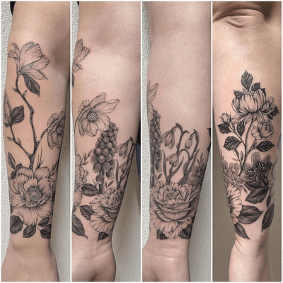 #photooftheday #tattoo #tatouage #sleeve #flowersleeve #flowers #flowertattoo #fleurs #fleurstattoo #girltattoo #dot #dotworktattoo #dotworkers #dottattoo #petitspoints #stippletattoo #lausanne #lausannetattoo #tattoolausanne #fann_ink