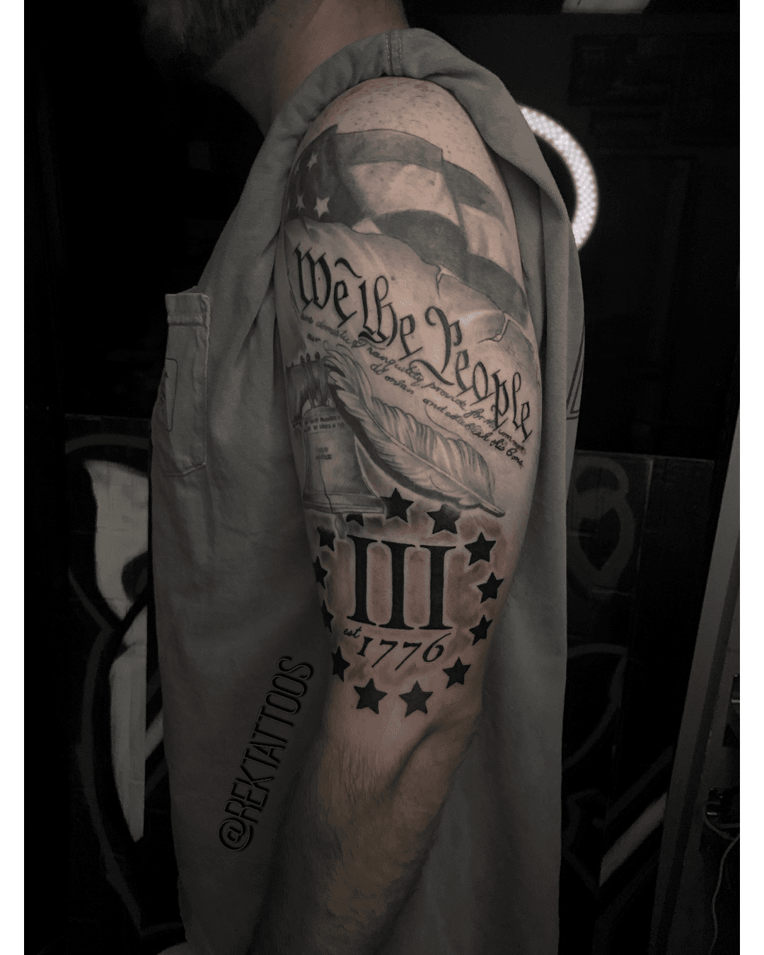 60 We The People Tattoo Designs For Men  Constitution Ink Ideas  Half  sleeve tattoo Half sleeve tattoos for guys Patriotic tattoos