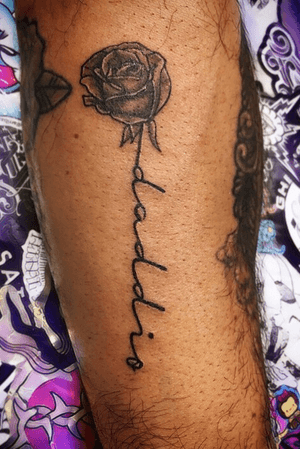 Memorial tattoo - #RoseTattoos #ScriptTattoos 