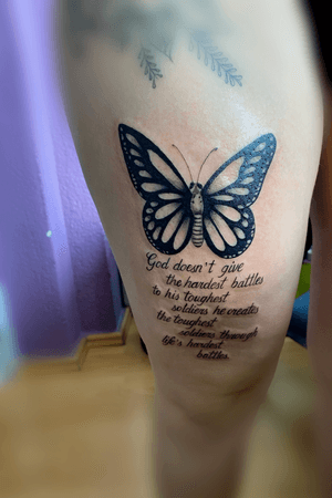 Tattoo#butterflytattoo #butterfly #blackandgrey #legtattoo #women #inkedgirl #tattooartist #Nenad #Tattoodo 