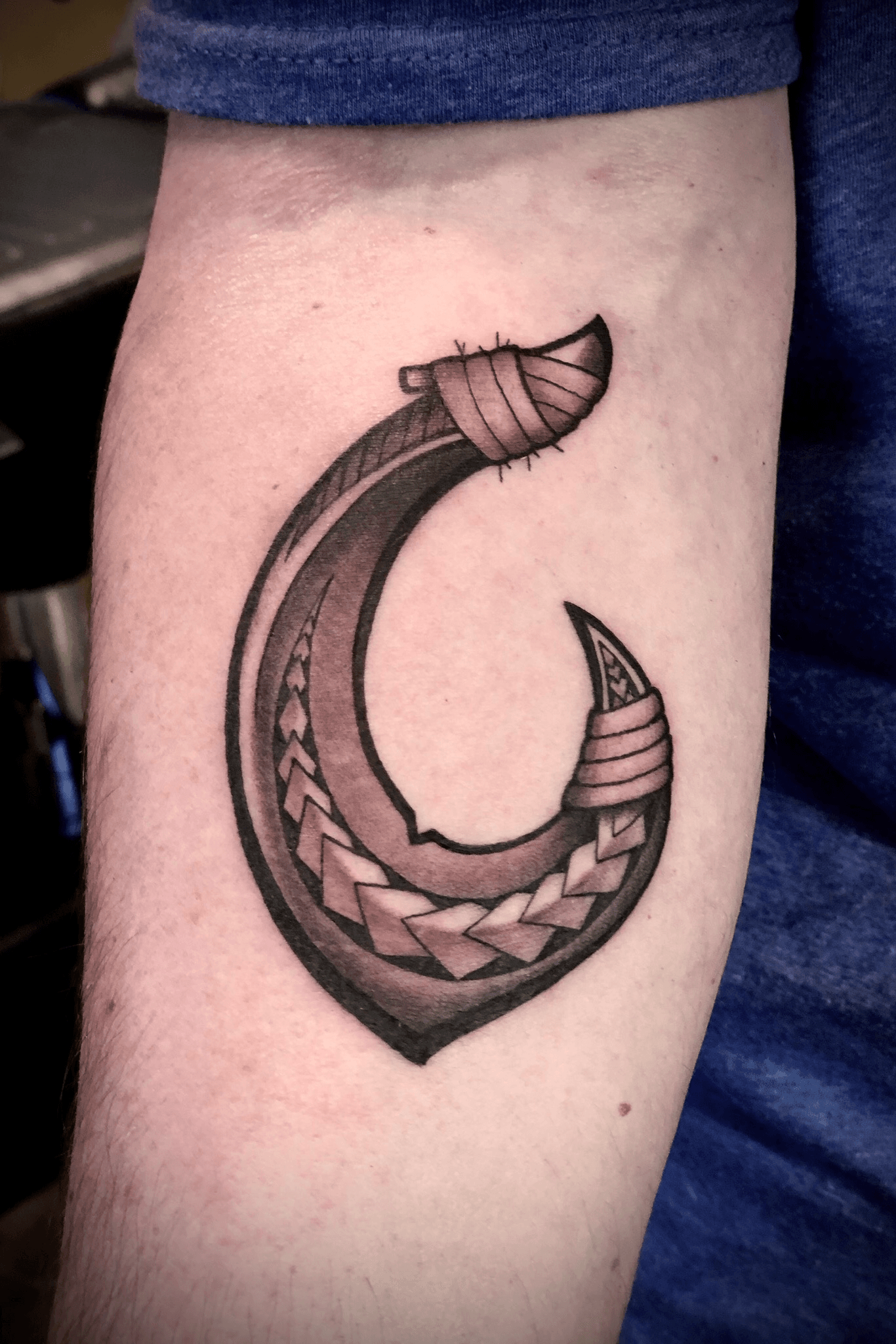 Maui inspired hook done by Mid Pacific Tattoo in Lahaina Hawaii  rtattoo