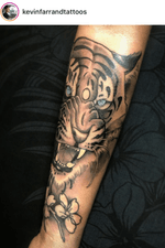 Neotrad tiger in progress by designed and tattooed by @KevinFarrandtattoos 