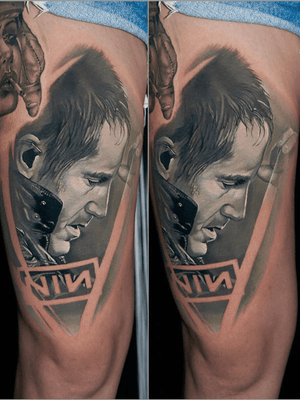 Portrait of Trent Reznor of NIN based on photo by Maryelle St.Clare