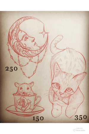 #moon #face #mouse #tea #cup #cat #neo #traditional #Flash 