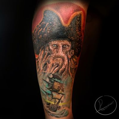 Davy Jones and the flying dutchman, full colour lower leg