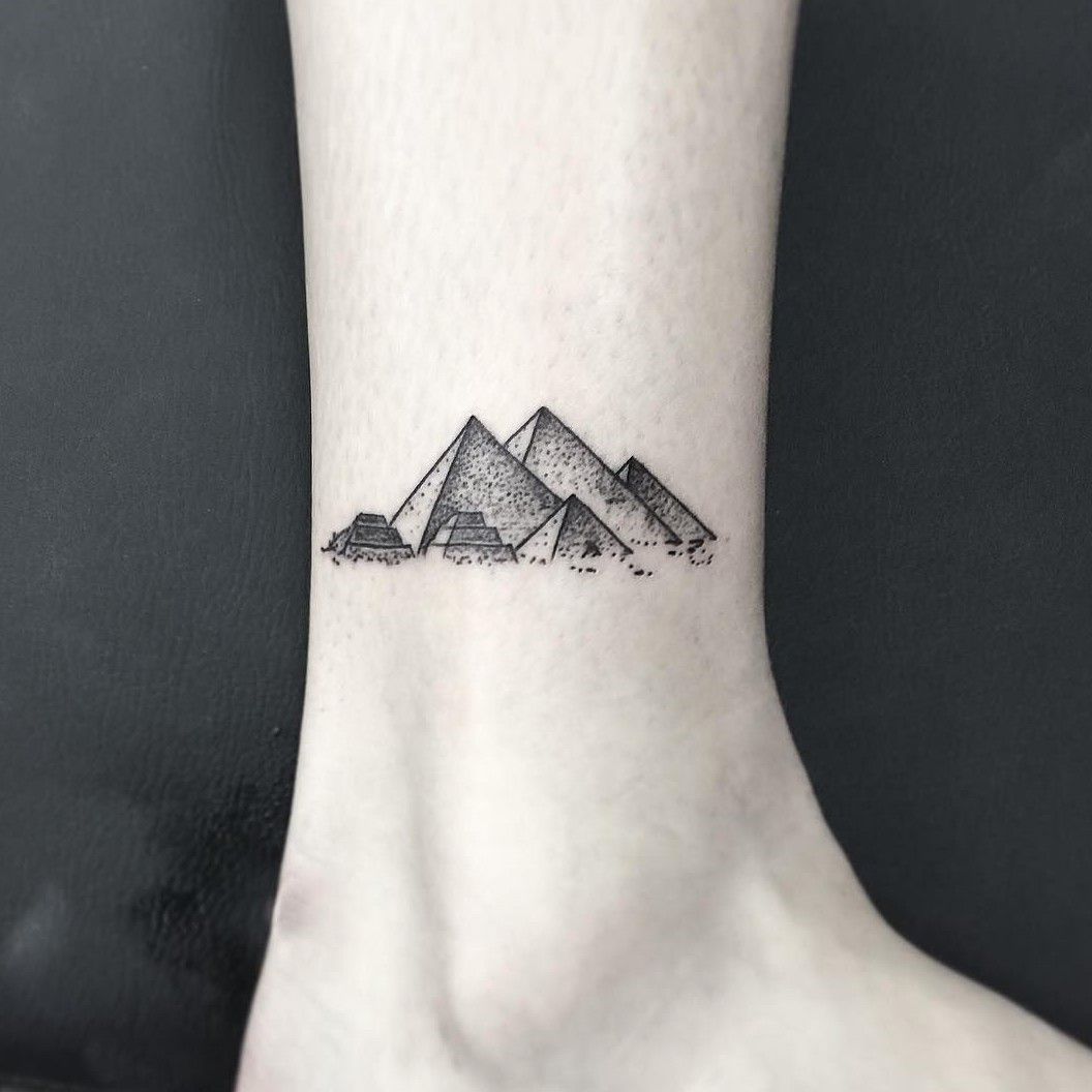 Tattoo tagged with small abstract dotwork betapokes egyptian pyramids  tiny africa hand poked ifttt little giza location blackwork wrist  egypt patriotic  inkedappcom