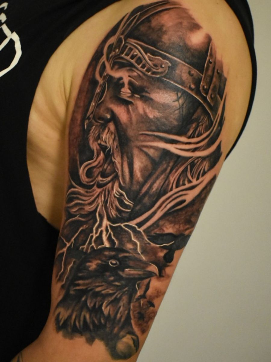 viking warrior tattoos sleeve