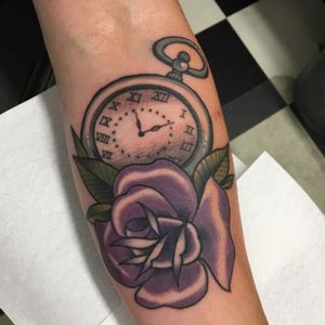 Pocket watch and rose