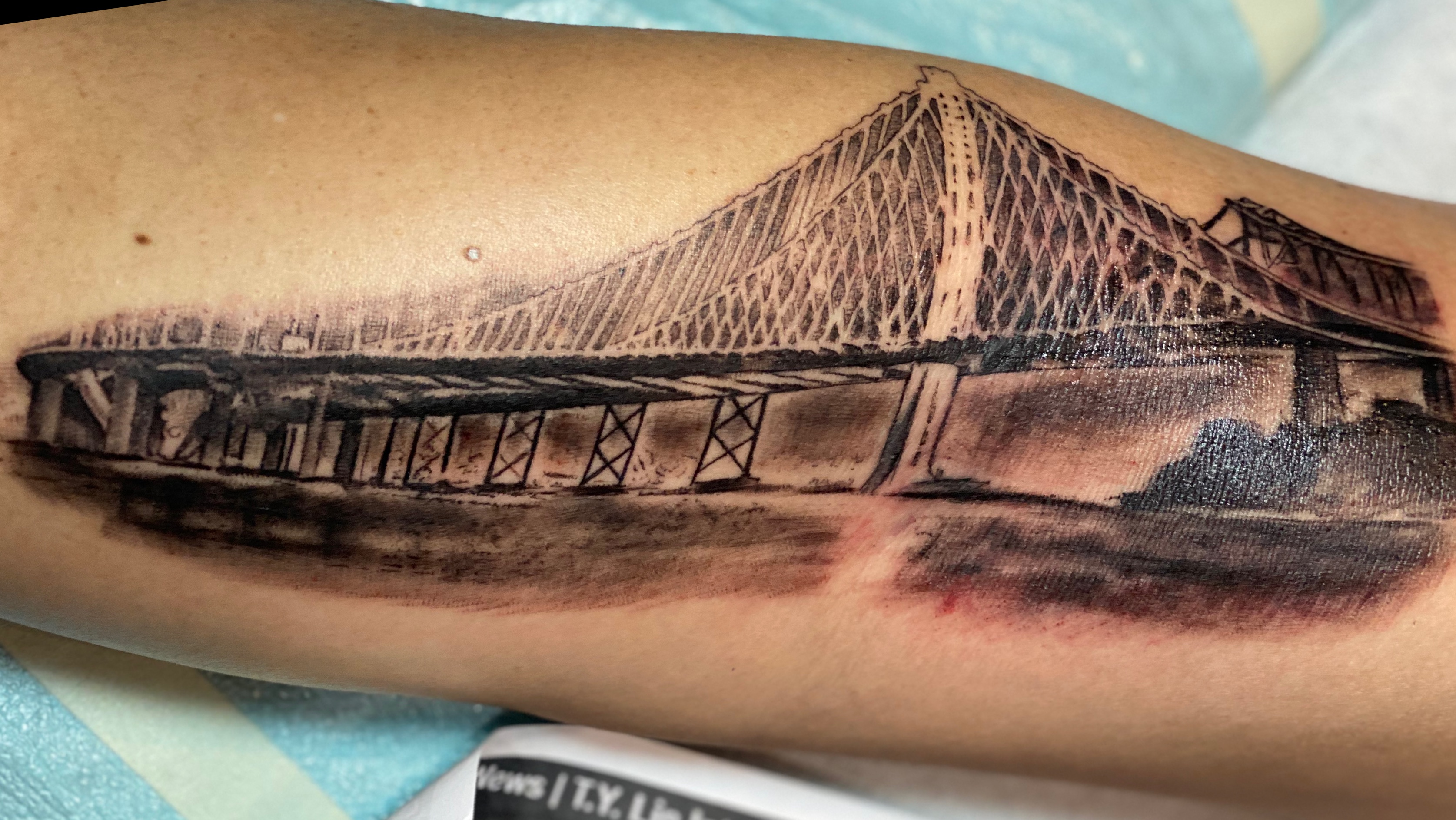 Sf bay bridge flag skin tear 1015  Bridge tattoo Tattoo designs Tattoos