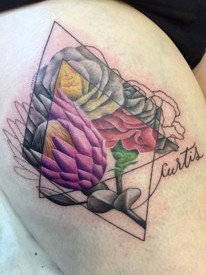 Geometric Flower Curtis Tattoo