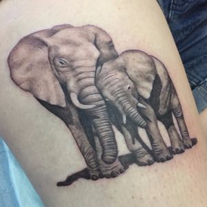 Mother Daughter Elephant Tattoo