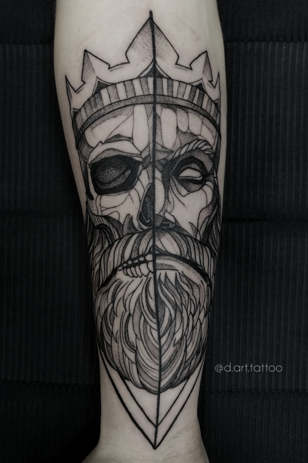 Odin God & Skull Temporary Tattoo - CrewSkull®