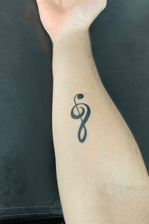First tattoo of a Treble clef🎹