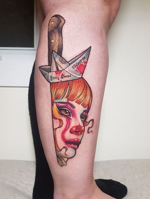 IT tattoo. Custom knife tattoo